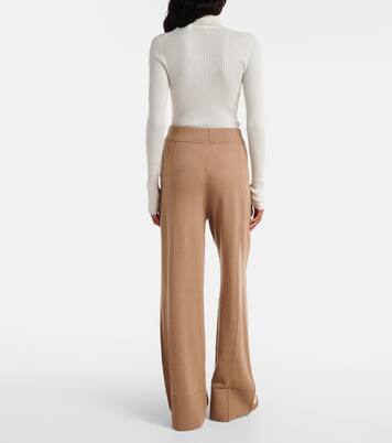 High-rise wool and cashmere wide-leg pants | Jardin des Orangers