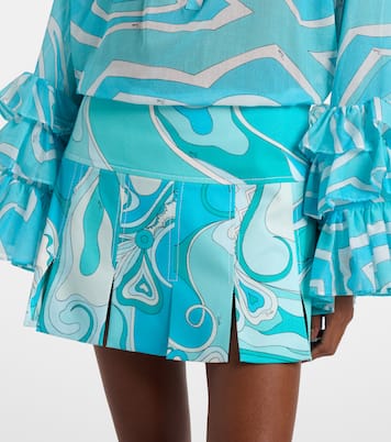 Orchidee cotton-blend gabardine miniskirt | Pucci
