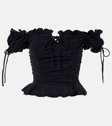 Gathered cotton crop top | Balenciaga