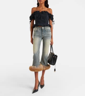 Gathered cotton crop top | Balenciaga