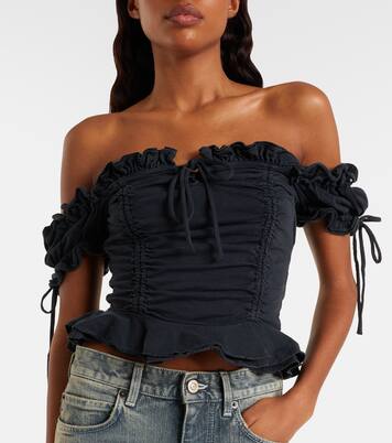 Gathered cotton crop top | Balenciaga