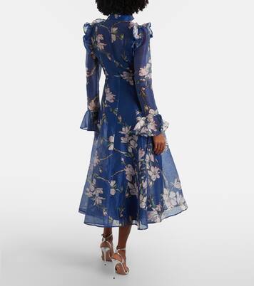 Katrina floral linen-blend midi dress | Leo Lin