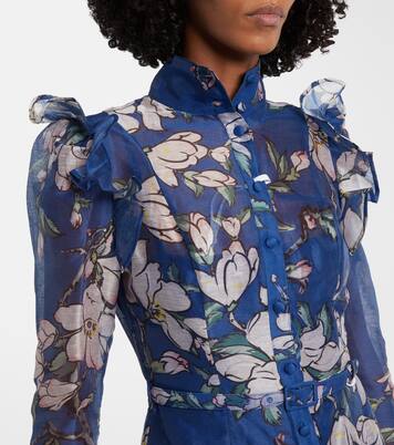 Katrina floral linen-blend midi dress | Leo Lin