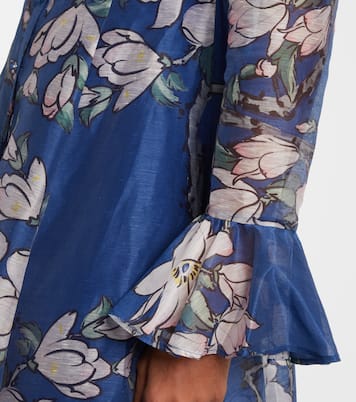 Katrina floral linen-blend midi dress | Leo Lin