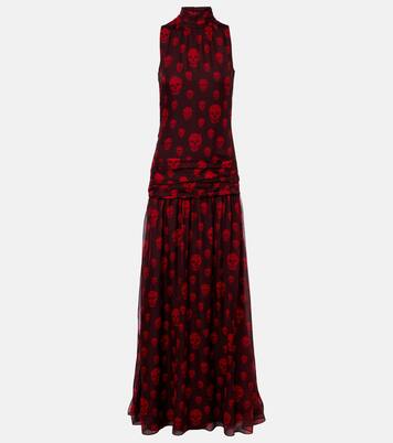 Skull silk maxi dress | McQueen