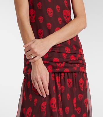 Skull silk maxi dress | McQueen