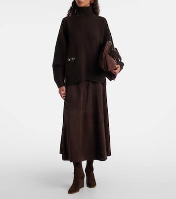 Saint Honoré 85绒面革坡跟及踝靴 | Aquazzura