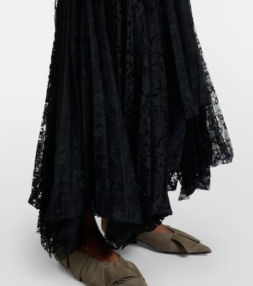 Vestido largo de encaje plisado | JW Anderson