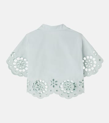 Awaken embroidered scalloped cotton shirt | Zimmermann Kids