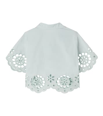 Awaken embroidered scalloped cotton shirt | Zimmermann Kids