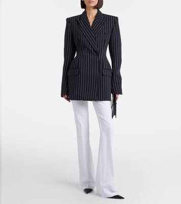 Blazer de lana virgen con raya diplomática | Mugler