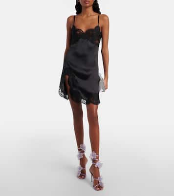 Floriane floral-appliqué satin sandals | Rene Caovilla