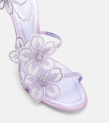 Floriane floral-appliqué satin sandals | Rene Caovilla