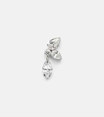 Echo 18kt white gold single earring with diamonds | Maria Tash