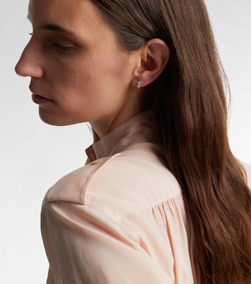 Echo 18kt white gold single earring with diamonds | Maria Tash