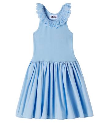 Croco embroidered cotton-blend dress  | Molo