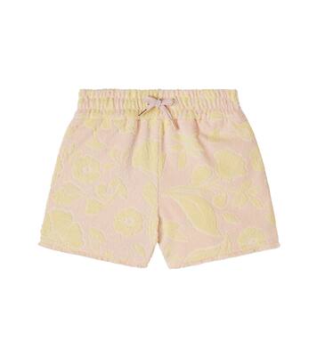 Floral cotton-blend terry shorts | Chloé Kids