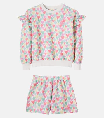 Anis printed cotton-blend sweatshirt and shorts set | The New Society
