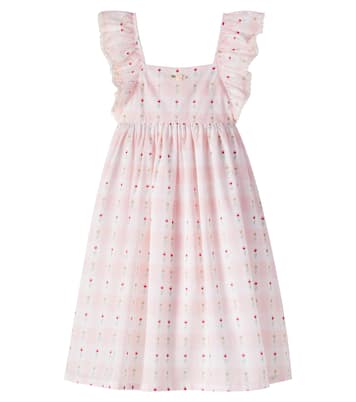Bella checked floral cotton dress | Bebe Organic