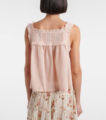 Fidella lace-trimmed cotton top | Dôen