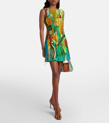 Mokshini beaded linen-blend minidress | Alémais