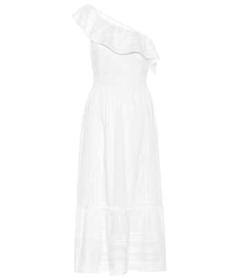 Robe midi Coco asymétrique en coton | Velvet