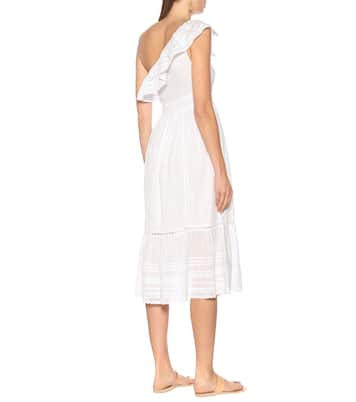 Robe midi Coco asymétrique en coton | Velvet