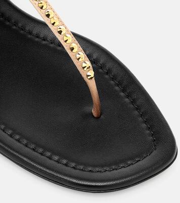 Sandali infradito in pelle con borchie | Prada