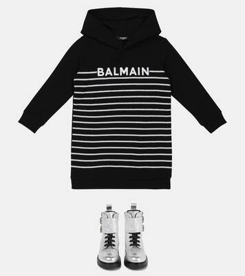 Kapuzenkleid aus Baumwolle | Balmain Kids