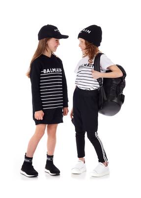 Kapuzenkleid aus Baumwolle | Balmain Kids