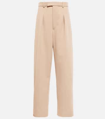 Pantalon droit à taille haute en laine | Wardrobe.NYC