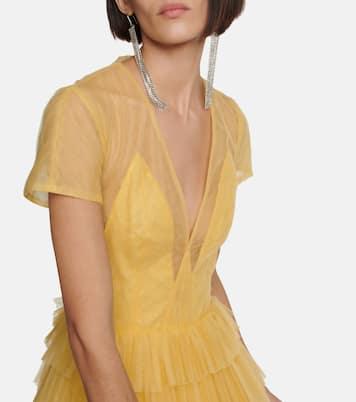Ruffled tulle gown | Costarellos