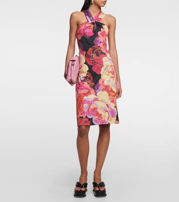 Abito midi in cotone con stampa | Dries Van Noten
