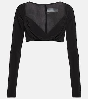 Top cropped in jersey arricciato | Norma Kamali