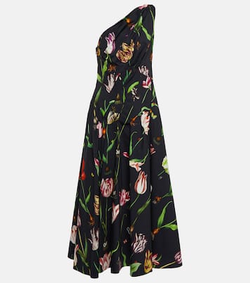 Abito midi monospalla in misto cotone | Oscar de la Renta