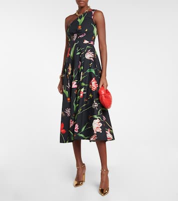 Abito midi monospalla in misto cotone | Oscar de la Renta