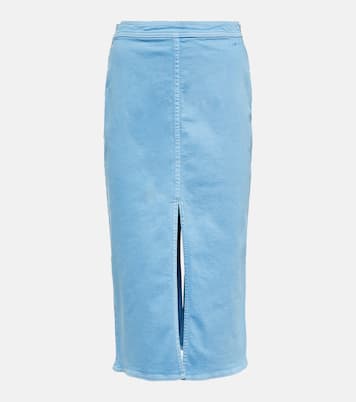 Falda midi en denim de tiro alto | Marni