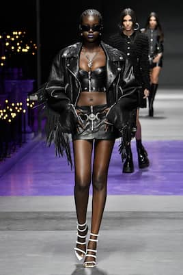Mini-jupe Medusa en cuir | Versace