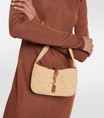 Schultertasche Le 5 à 7 aus Raffiabast | Saint Laurent