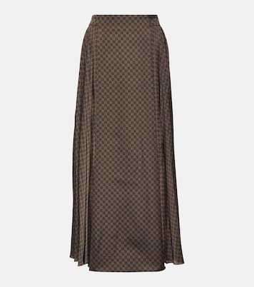 Falda midi de jacquard con monograma | Balmain