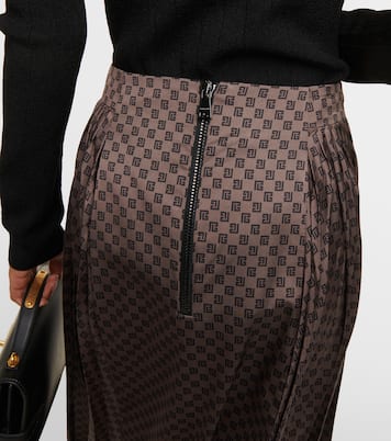 Falda midi de jacquard con monograma | Balmain