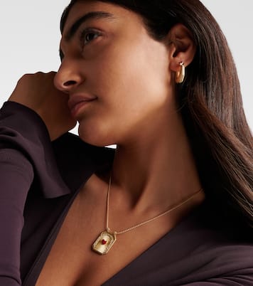 Collier Heart Scapular en or 18 ct, diamants et émail | Marie Lichtenberg