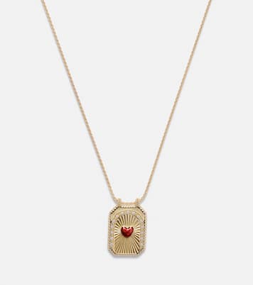 Collier Heart Scapular en or 18 ct, diamants et émail | Marie Lichtenberg