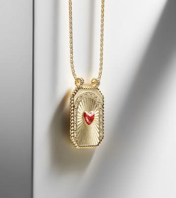 Collier Heart Scapular en or 18 ct, diamants et émail | Marie Lichtenberg