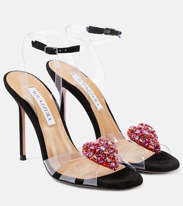 Verzierte Sandalen Love Me 105 mit Veloursleder | Aquazzura