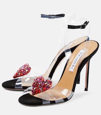 Verzierte Sandalen Love Me 105 mit Veloursleder | Aquazzura
