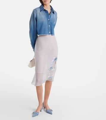 Camisa cropped 4G de denim | Givenchy