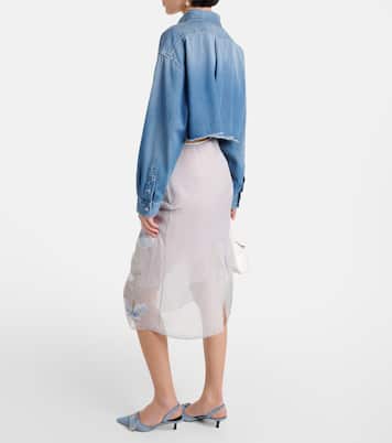 Camisa cropped 4G de denim | Givenchy