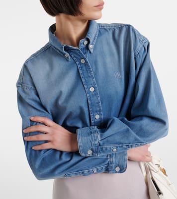 Camisa cropped 4G de denim | Givenchy