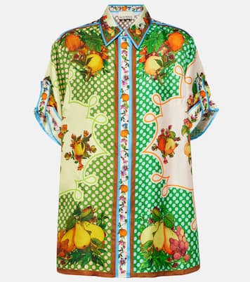 Bedrucktes Hemd Lemonis aus Seiden-Twill | Alémais
